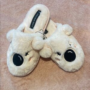 Shein Cream Bear Slippers